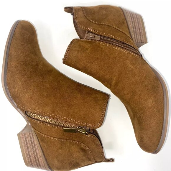 Esprit - Timber Boot Zippered Ankle Women's Booties Walnut Size 6.5 M - Picture 8 of 11